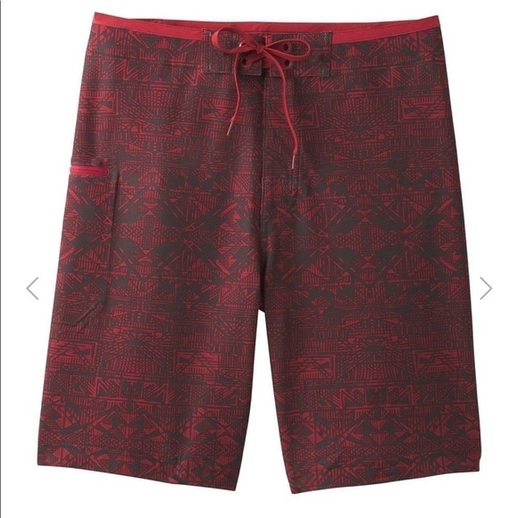 Prana Catalyst Shorts Crimson Cabana Boardshorts - Picture 1 of 10
